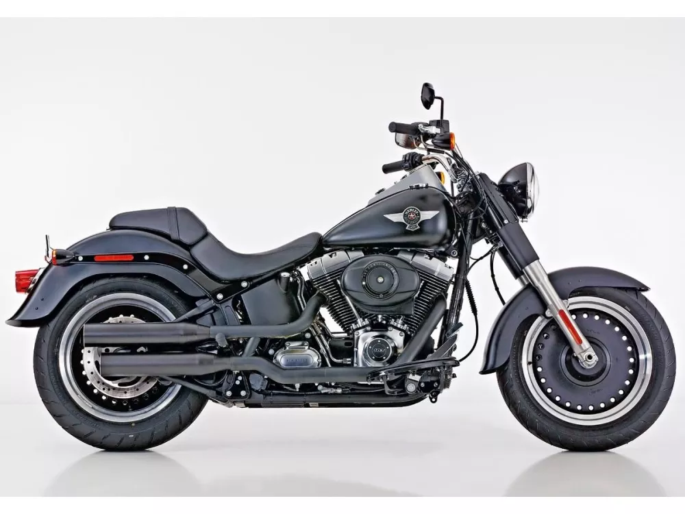 Performance Slip-On Muffler For Softail High Black Powder Coated