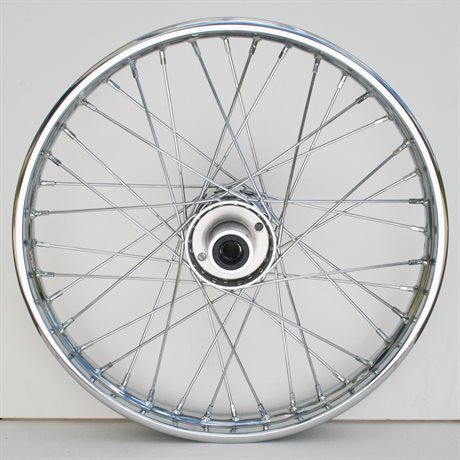 Chrome 40 Spoke 21 x 1.85" Front Wheel Harley FL 84-99