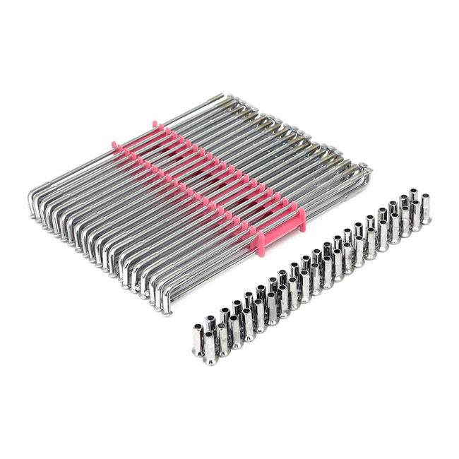 Spoke set 19", 215mm. Chrome