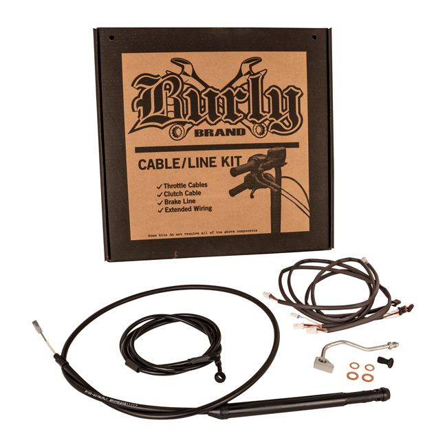 Burly, Apehanger Cable/Line Kit 16". Black