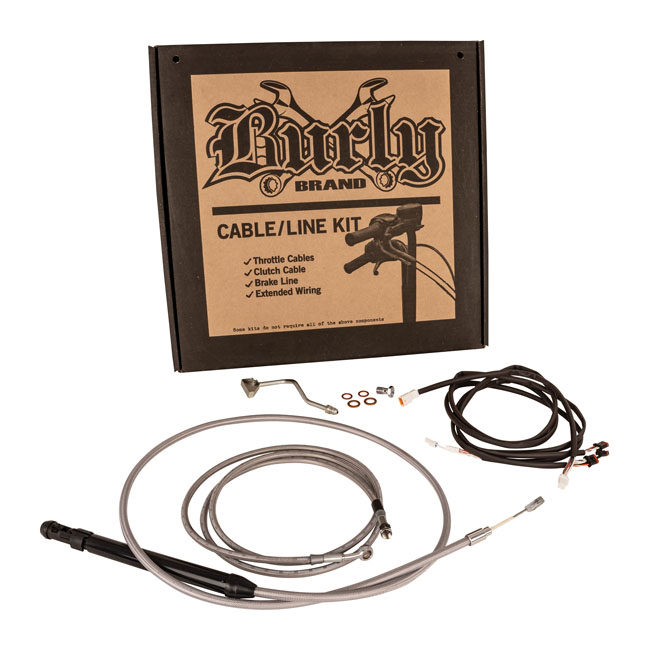 Burly, Apehanger Cable/Line Kit 14". Stainless Steel