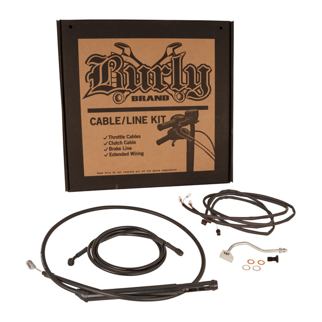 Burly, Bagger bar Cable/Line Kit 13". Black