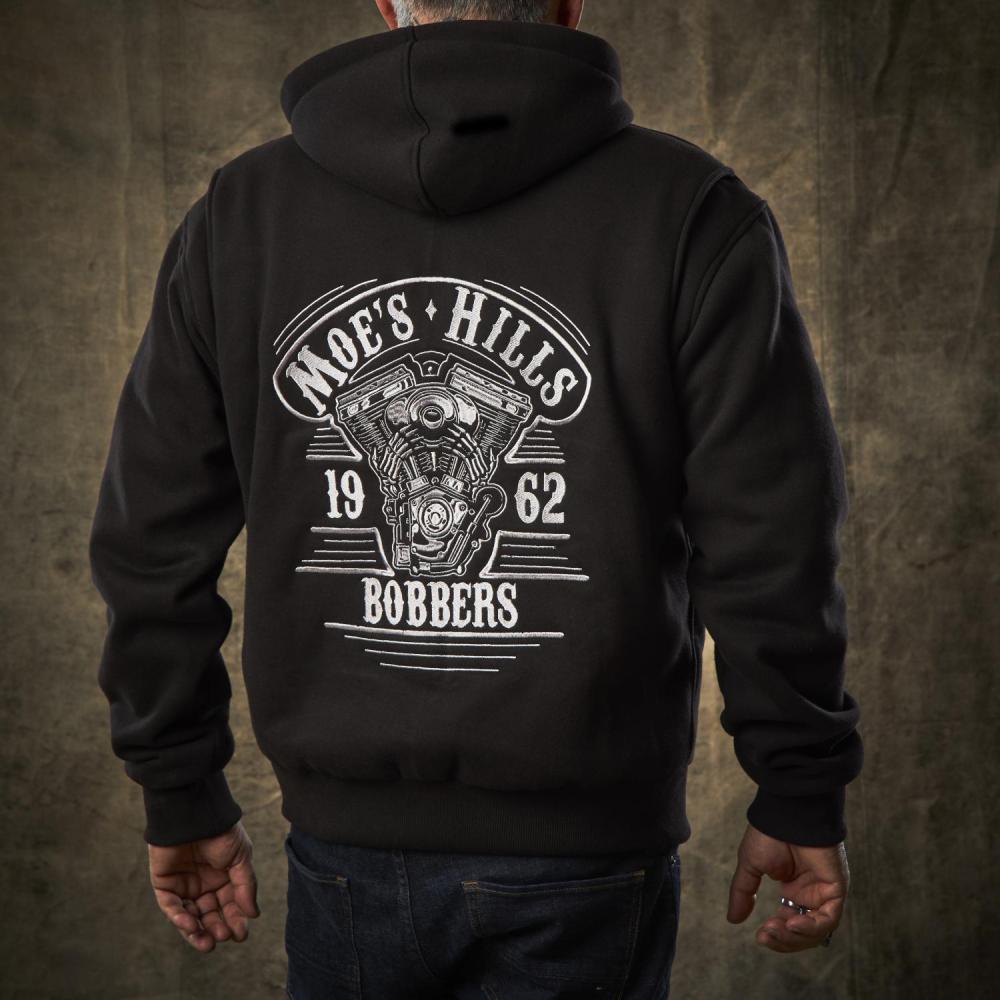 MOE'S HILLS BOBBER'S CLASSIC PANEL ZIP HOODY - BLACK