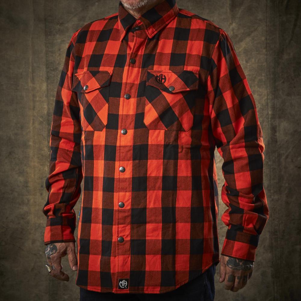 MOE'S HILLS BOBBER'S SHIRT FLANNEL - ORANGE/BLACK