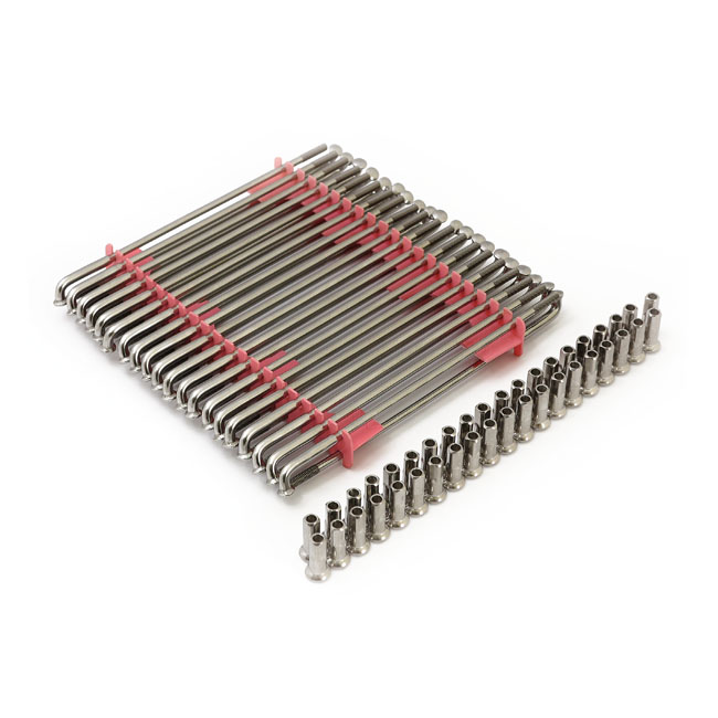 Spoke set 19", 220mm. Stainless