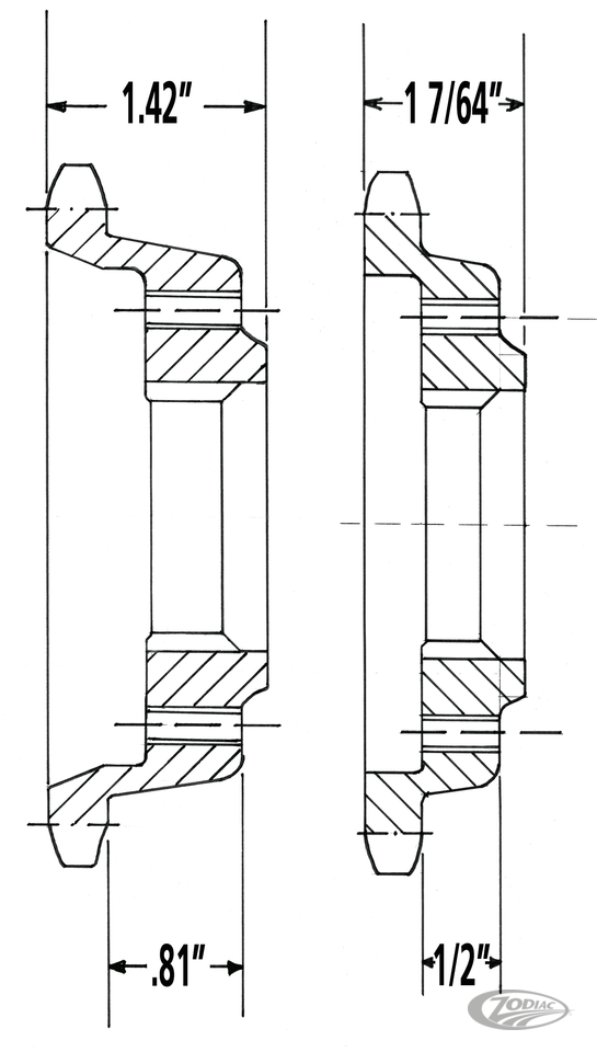 OFF-SET TRANSMISSION CHAIN SPROCKETS