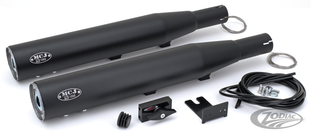 MCJ ADJUSTABLE EXHAUSTS BLACK SLIP-ON