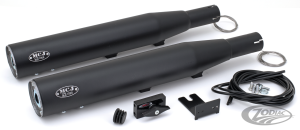 MCJ ADJUSTABLE EXHAUSTS BLACK SLIP-ON