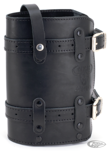 Texas Leather holder for one-and-a-half liter Fuel Friend canister, black