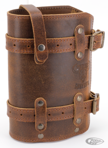 Texas Leather holder for one-and-a-half liter Fuel Friend canister, Ranger brown