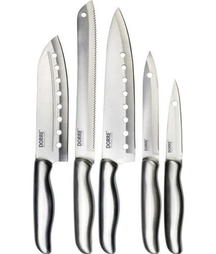 Calgary Knivset I Stål 5 Knivar: Japansk Kock Bröd Allkniv Skal