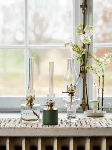 Klar/räfflad rak stor oljelampa