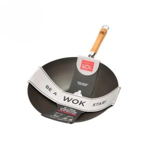 School of Wok Wokpanna 30 cm med bambuhandtag Svart