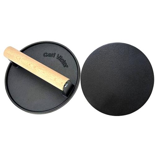 Gjutjärn Smash Burger Press Flat Preseasoned 17,5cm