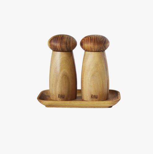 RAW kvarnset med bricka 13,5 cm 3 delar teak