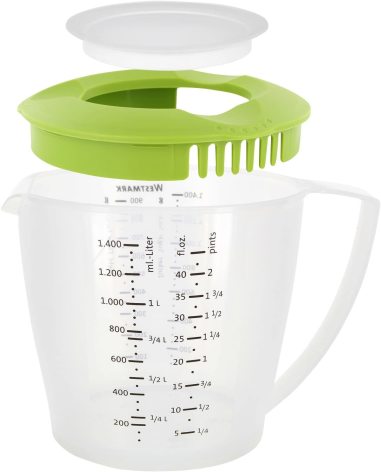 Visp- och måttkanna med lock 1,4L, grön