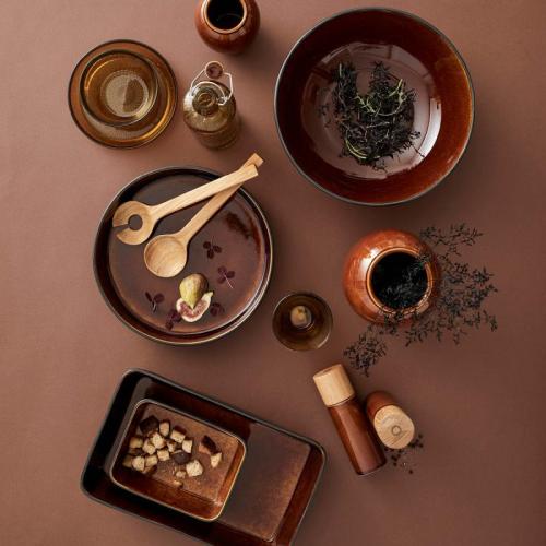 Salladsskål 30 cm Svart/Bärnsten