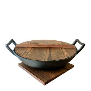 Nabe Wok Gjutjärn med glaslock 36 cm Svart