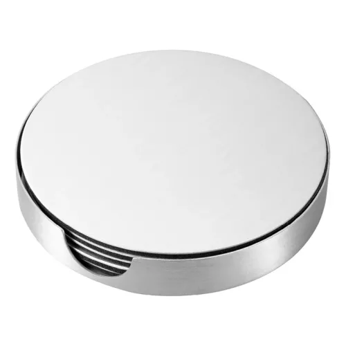 Bergdal Glasunderlägg Ø9,2 cm 6-pack Borstad Aluminium