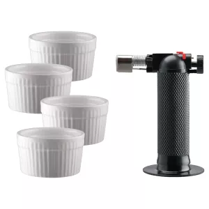 Fire Bruléebrännare 4 Suffleskålar Vit