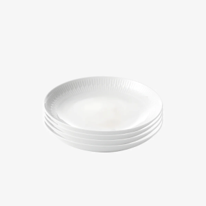 Relief Tallrik djup 22 cm 4-pack Vit