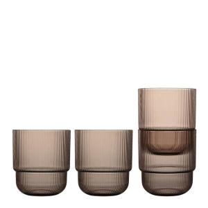 Billi vattenglas 40 cl 4-pack brun