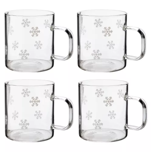 Isa Glasmugg Snöstjärnor 4-pack Klar