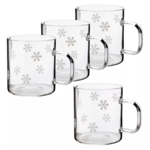Isa Glasmugg Snöstjärnor 4-pack Klar