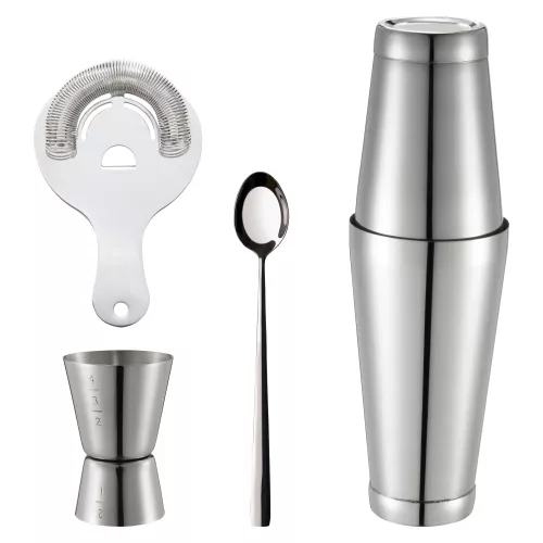 Bora Barset Bostonshaker 4 delar Rostfritt Stål