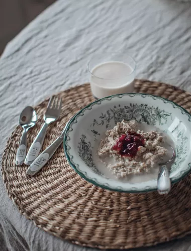 Barnbestick Rostfritt Stål 4 delar Panda