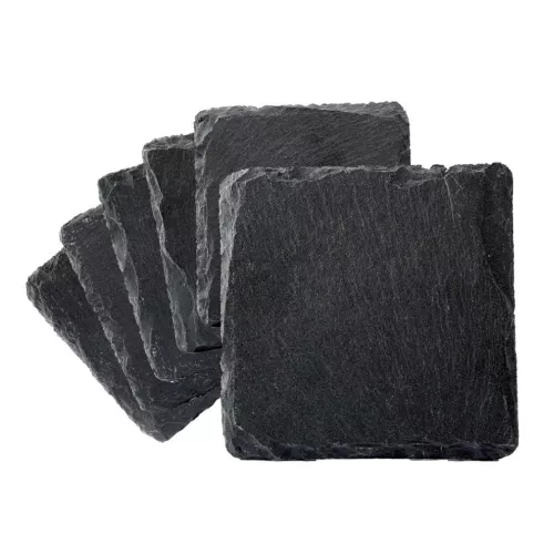 Glasunderlägg i skiffer 6-pack