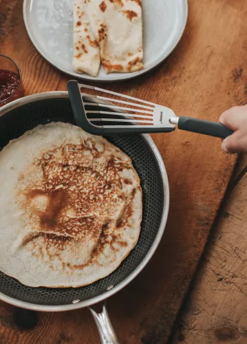Sima Stekspade rostfritt stål silikon handtag silikon