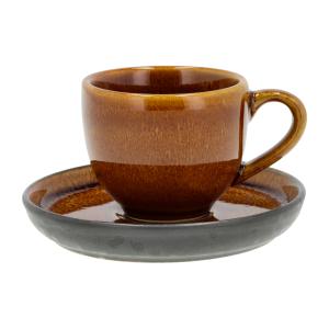 Espressokopp m fat 7cl amber/svart