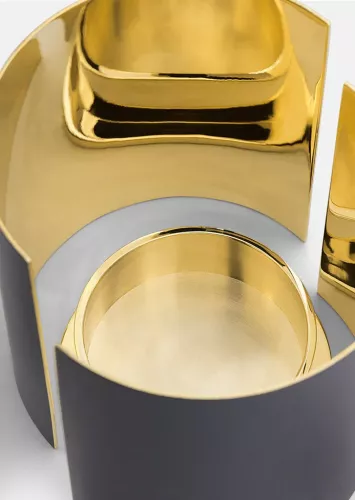 Infinity Ljuslykta 3 delar 10 cm Mörkgrå