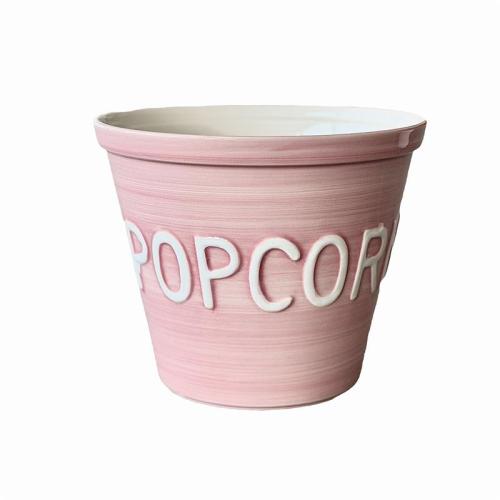Popcornskål, Soft pink m vit text