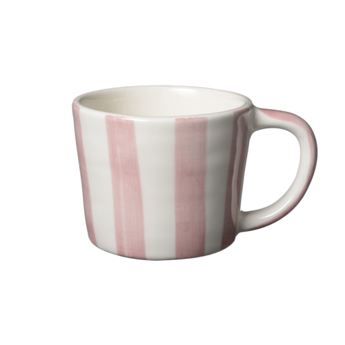 Mugg Cappuccino Capri 35cl, Rosa Vertical Stripes