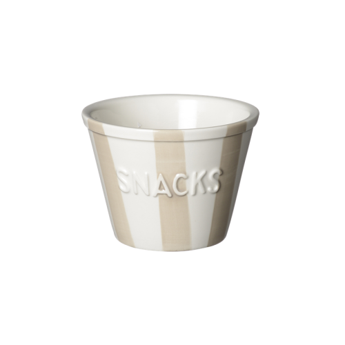 Snacksskål, Havre m vit text Stripes