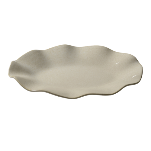 Ovalt fat wave 43x28 cm, Ivory