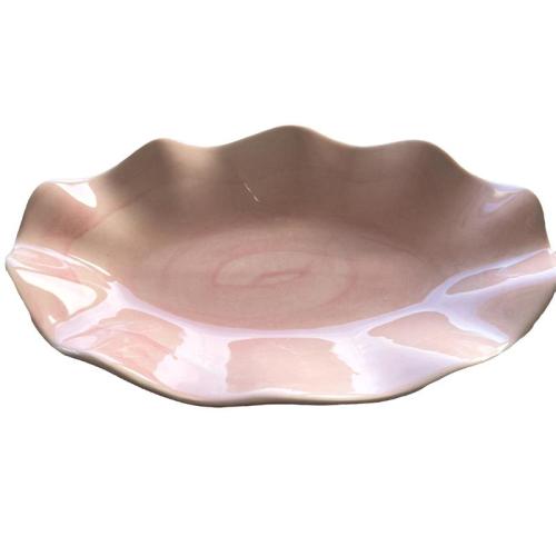 Ovalt fat wave 38x27cm, Rosa