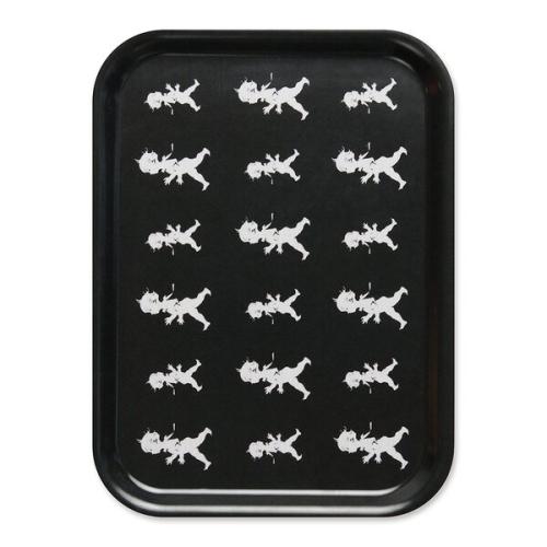 Bricka 27x20 cm Svart repeterande