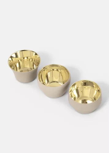 Kin Ljuslykta 3-pack Beige