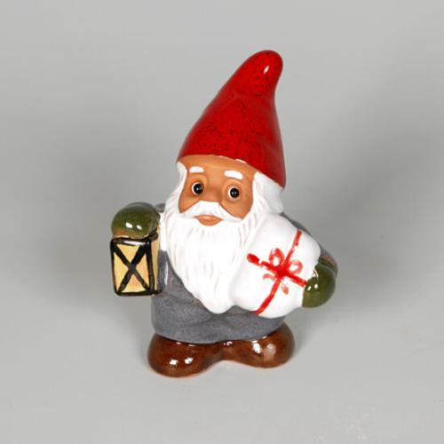 Minitomte Lykta och paket 10cm