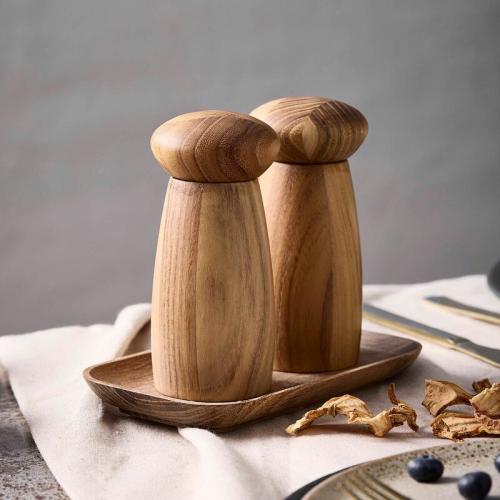 RAW kvarnset med bricka 13,5 cm 3 delar teak