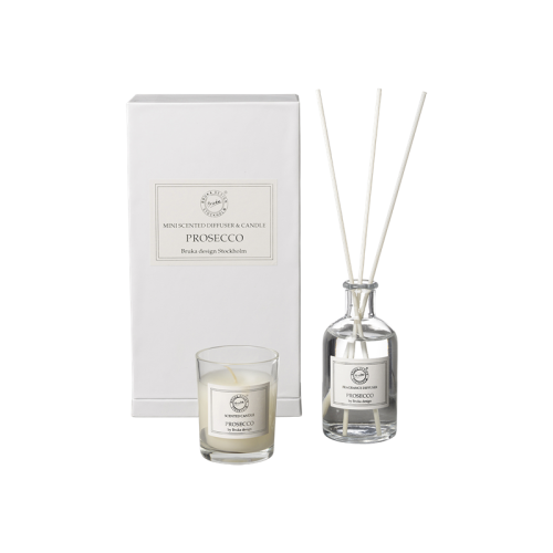 Doftljus & Doftpinne mini Gift Box BRUKA, Prosecco, Vit