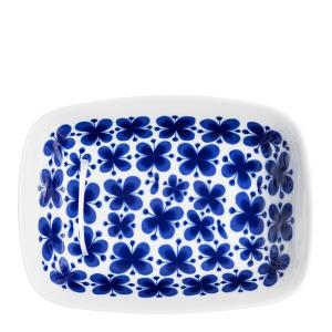 Mon Amie rektangulär skål 21 cm blå/vit