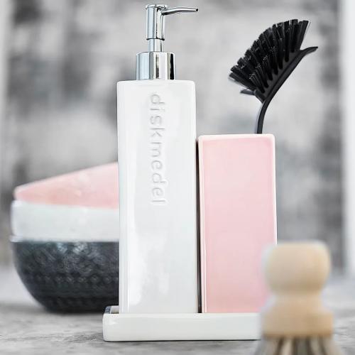 Kub Diskmedelspump 25 cm Vit