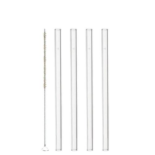 Ciao Sugrör Glas 4-pack + Borste