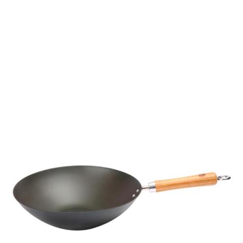 School of Wok Wokpanna 30 cm med bambuhandtag Svart
