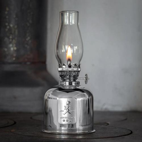 Oljelampa 20 cm Silver