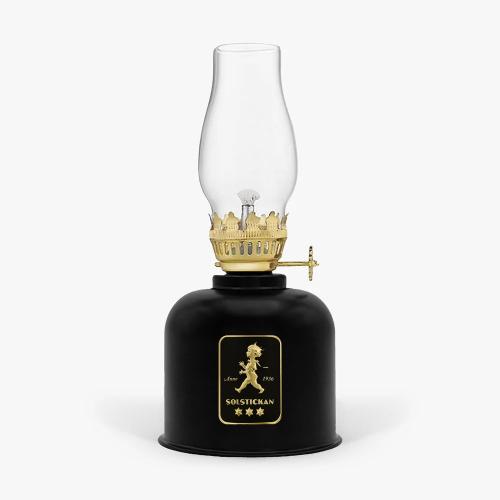 Oljelampa 20 cm svart/guld